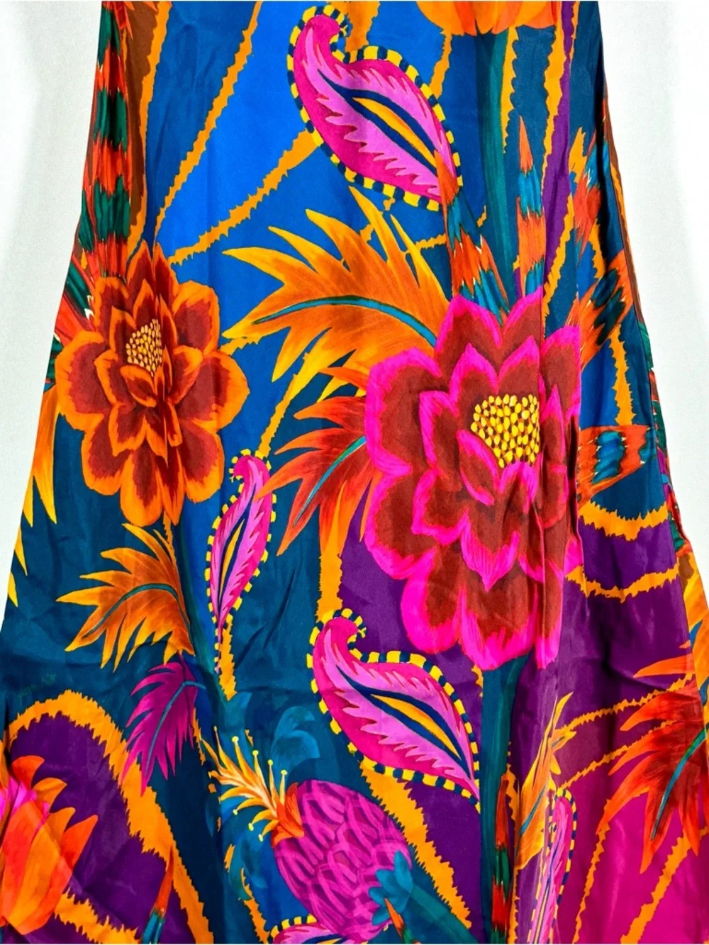 Farm Rio Vintage Wave Multicolor Floral Viscose Maxi Dress Medium NWT - Picture 10 of 16